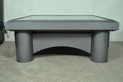 Custom Industrial Modern Large Aluminum Gun Metal 40" Square Coffee Table