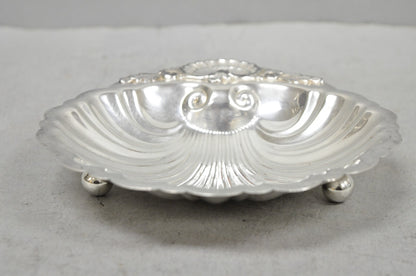 Vintage English Regency Style Silver Plated Small Clam Shell Trinket Dish