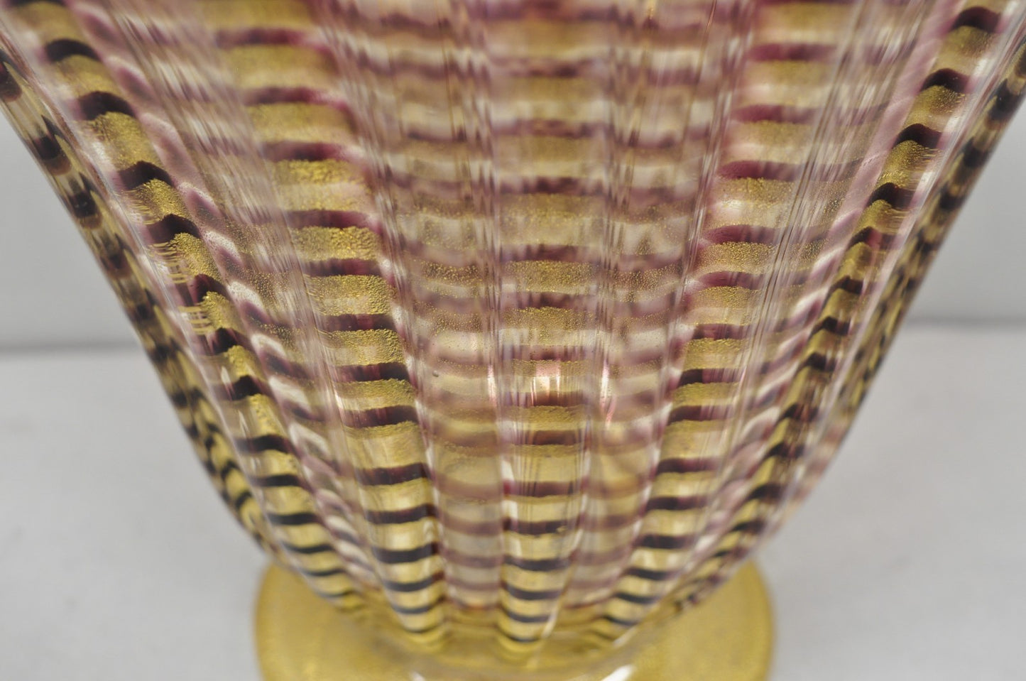 Ercole Barovier Zebrato Murano Art Glass Vase Zebrati for Ferro Toso Barovier