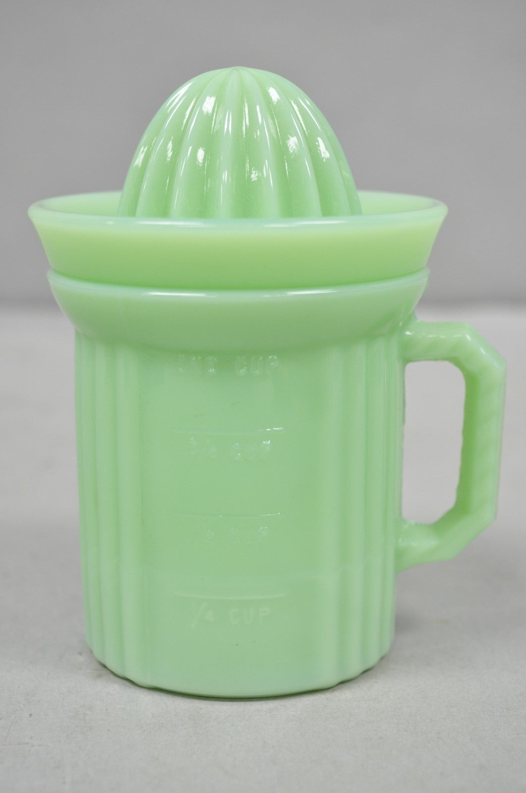 Vintage Green Jadeite Depression Glass 1 Cup Ribbed Juicer Measuring Cup