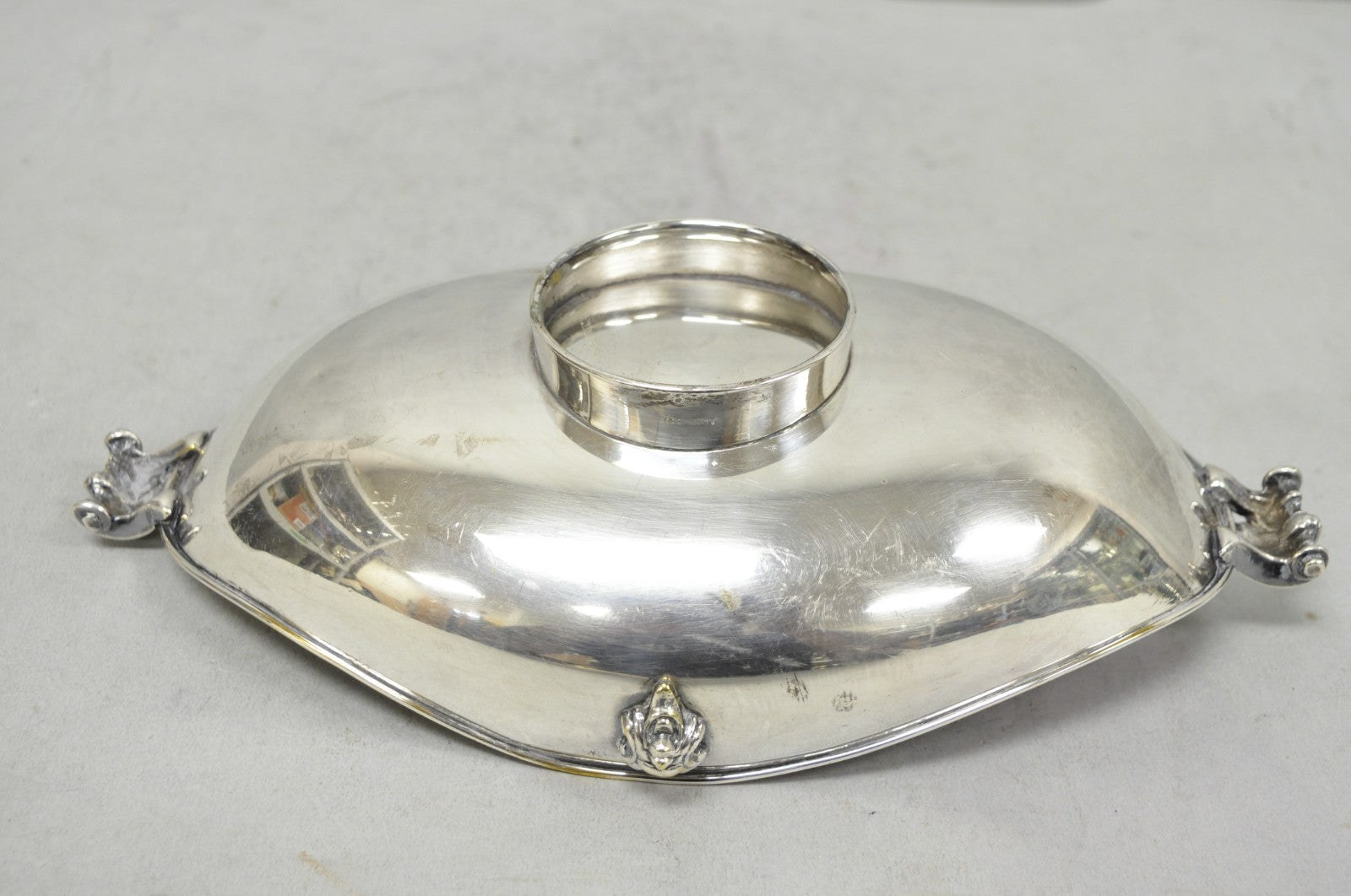 Vintage Regency Style Italian ARG 1000 Silver Plated Compote Fruit Bowl w/ Faces