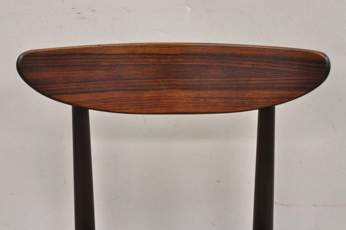 Vintage Dyrlund Mid Century Danish Modern Rosewood Curved Back Dining Side Chair