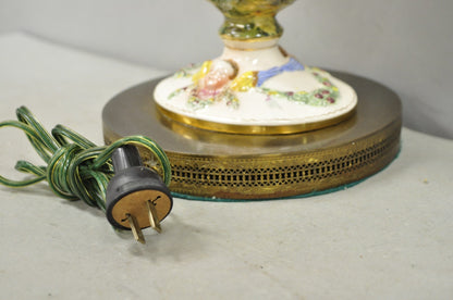 Vintage Italian Capodimonte Porcelain Figural Bacchanal Cherub Mermen Table Lamp