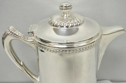 Antique English Victorian Silver Plated Enamel Line Large Beverage Water Pitcher