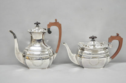 Antique Bailey Banks & Biddle English Edwardian Silver Plated Tea Set - 4 Pcs