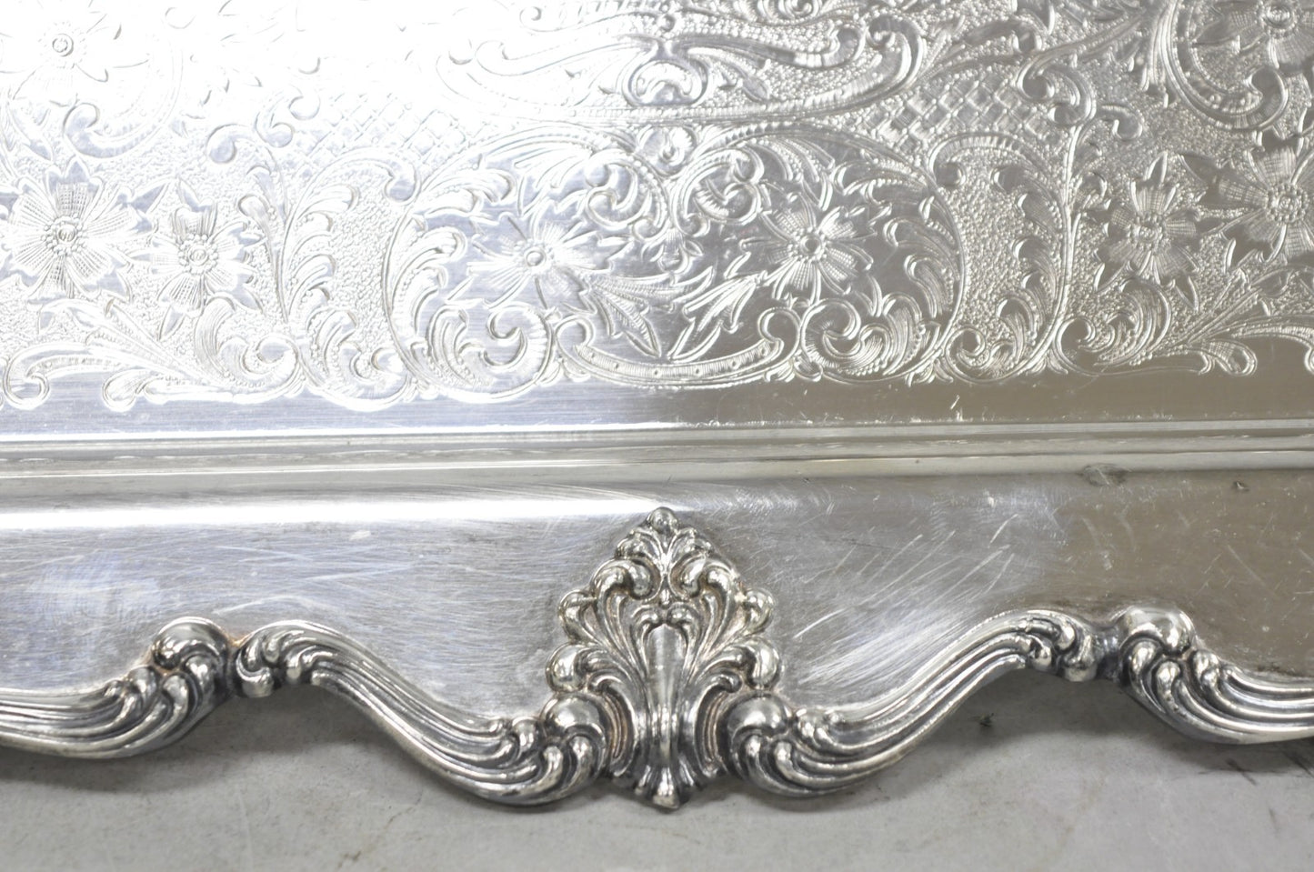 W&S Blackinton Victorian Silver Plated Narrow Serving Platter Dish Bar Tray