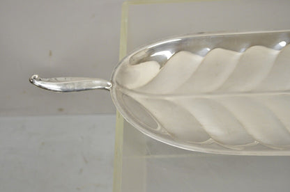 F.B. Rogers Silver Plate Oval Leaf Form Serving Tray Platter with Handle