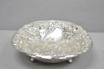 Vintage WMF Germany Ikora Silver Plated Brass Floral Repousse Nut Dish Bowl