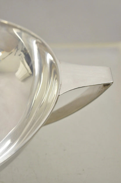 L.B.S. Co. English Sheffield Round Silver Plated Twin Handle Shallow Bowl Dish