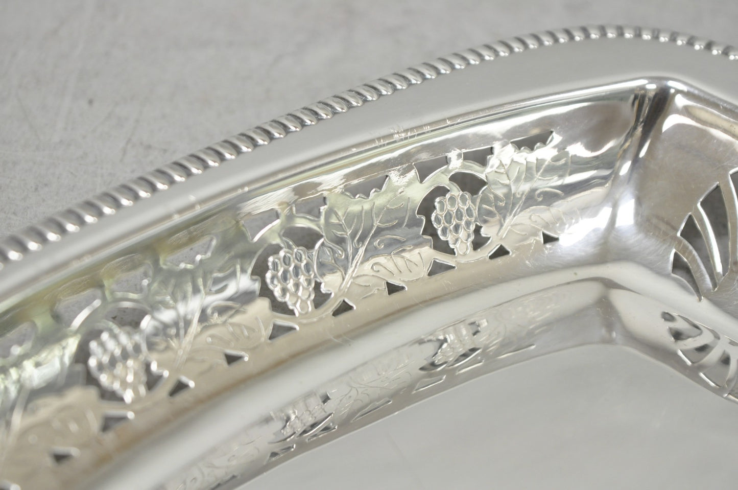 Vintage Primrose Plate England Victorian Silver Plated Reticulated Trinket Dish