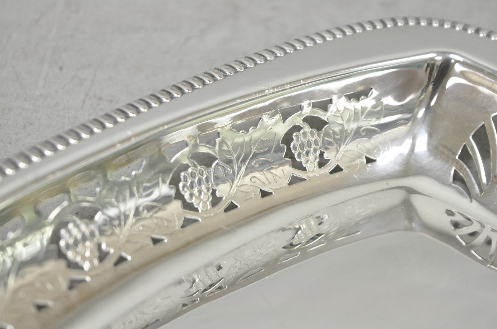 Vintage Primrose Plate England Victorian Silver Plated Reticulated Trinket Dish