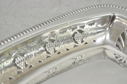 Vintage Primrose Plate England Victorian Silver Plated Reticulated Trinket Dish