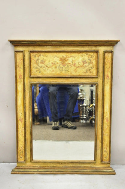 Contemporary Shabby and Chic Italian Tuscan Distress Painted Trumeau Wall Mirror