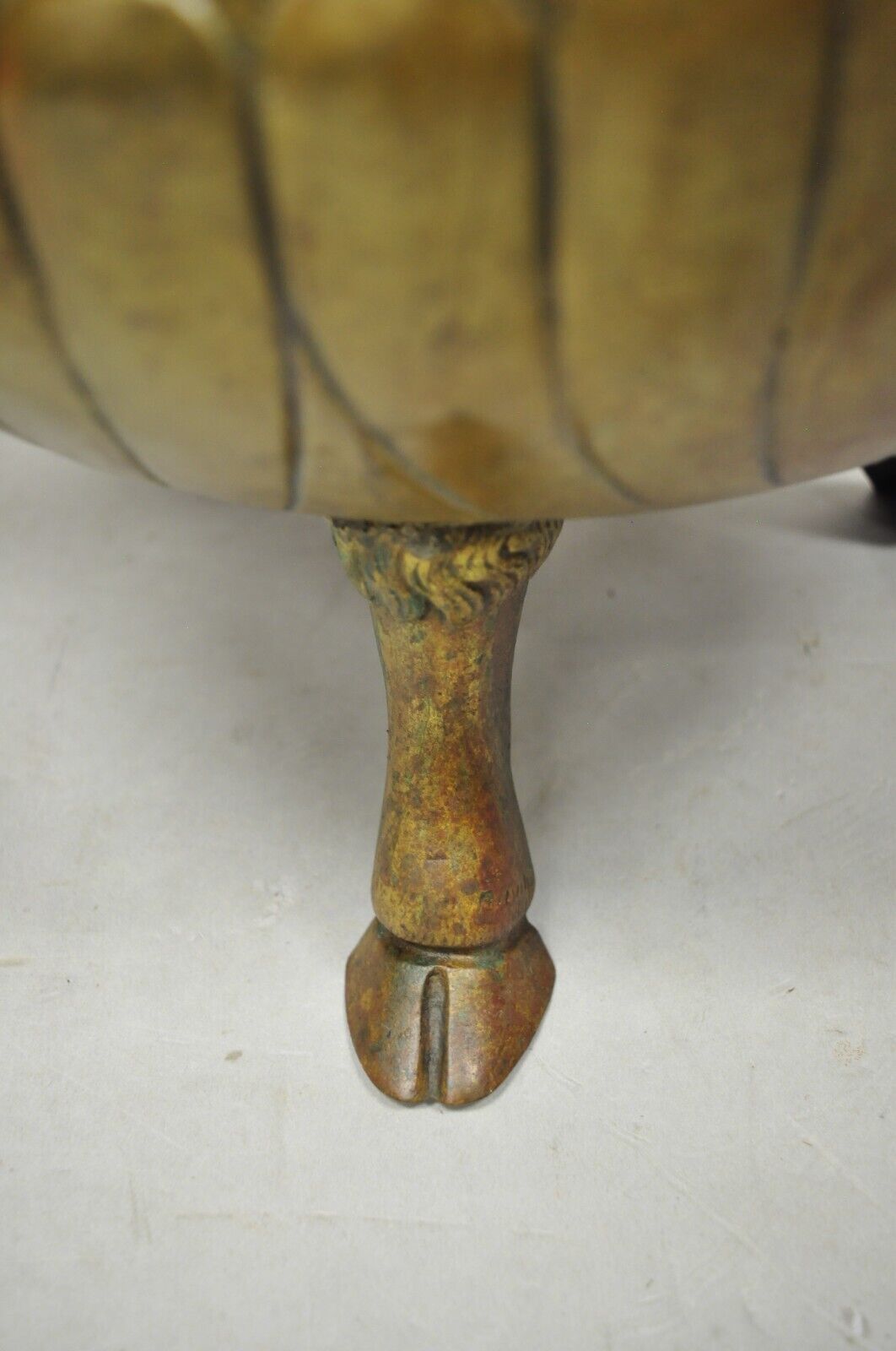 Antique French Regency Neoclassical Rams Head Copper Planter Pot - a Pair