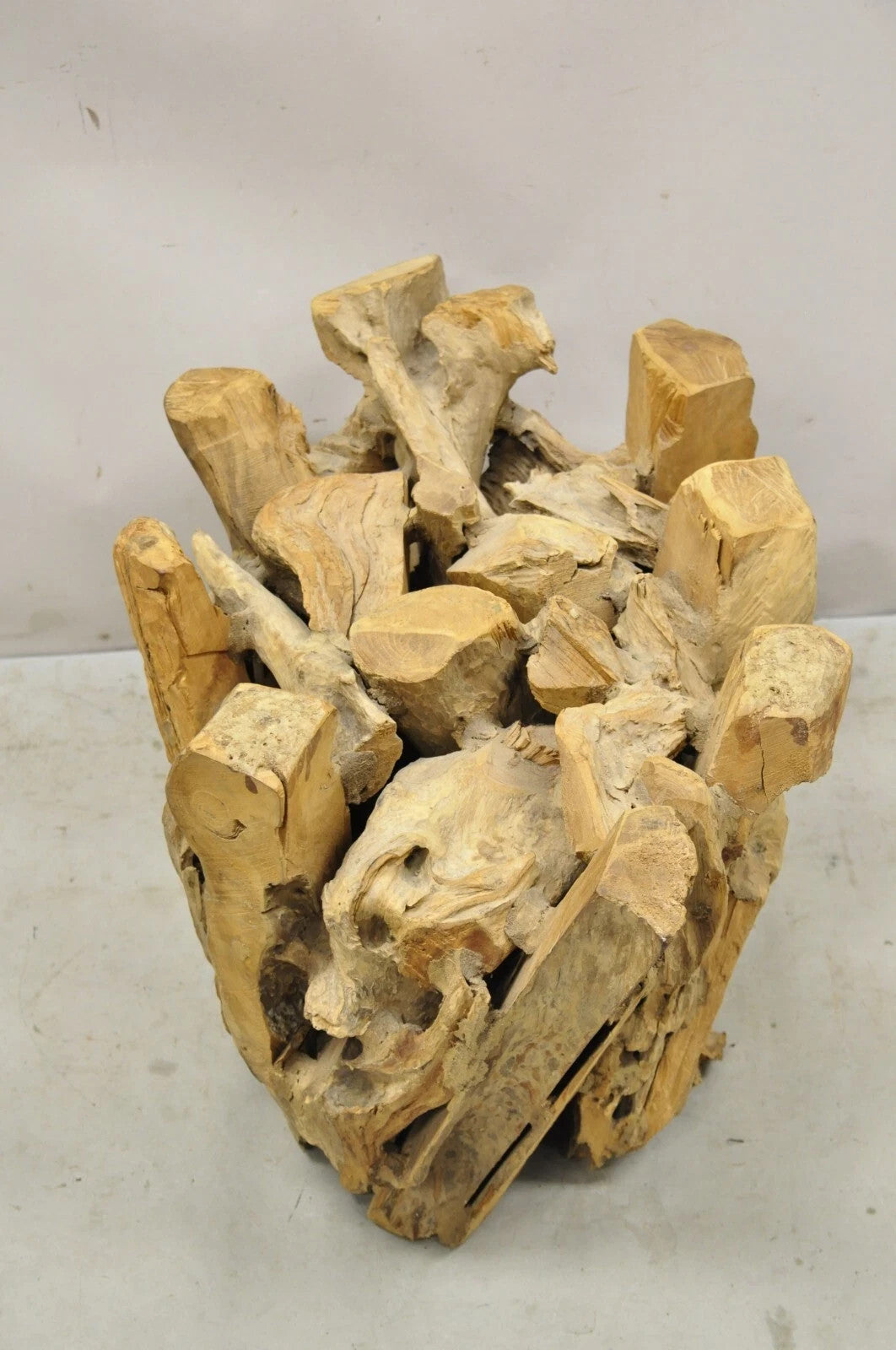 Vintage Mid Century Modern Teak Wood Root Driftwood Coffee Table Pedestal Base