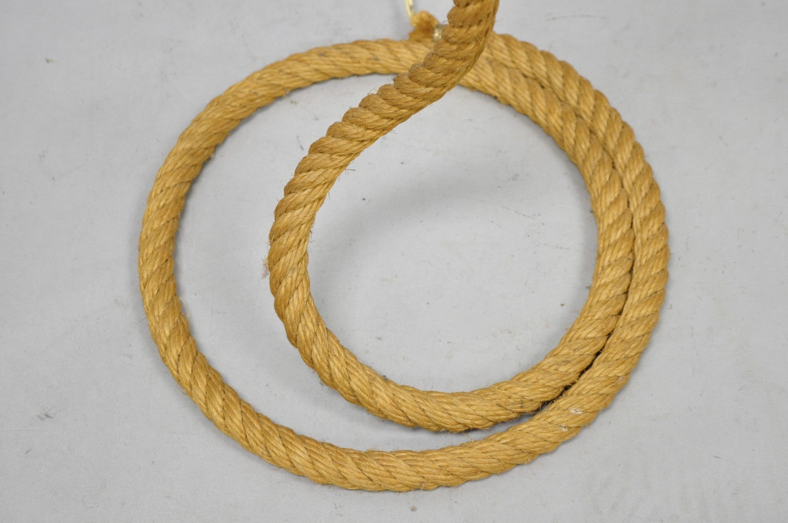 Vintage French Mid Century Modern Audoux Minet Style Coil Lasso Rope Floor Lamp