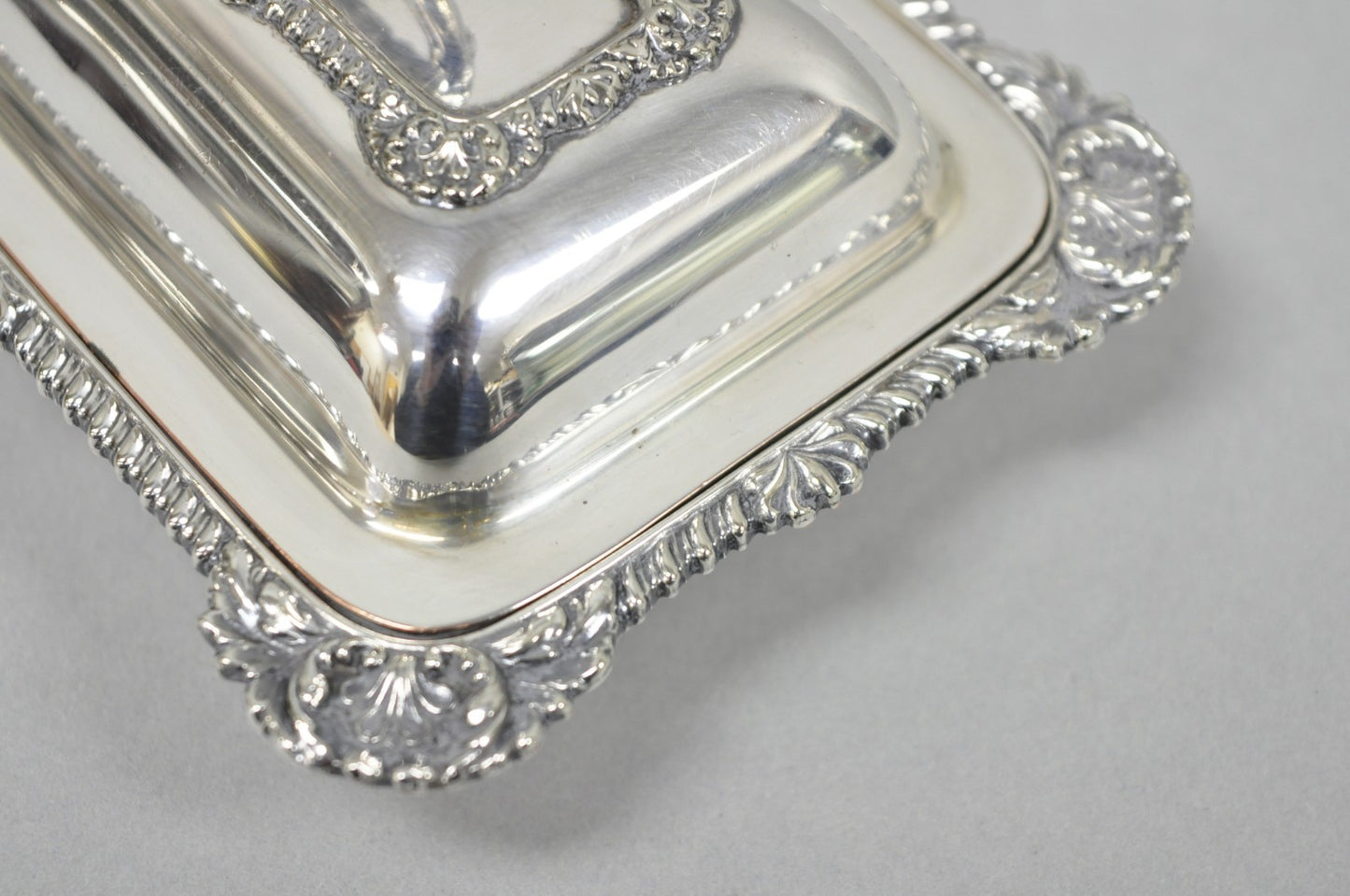 Vintage Miniature Sheffield England Silver Plated Covered Serving Dish Platter