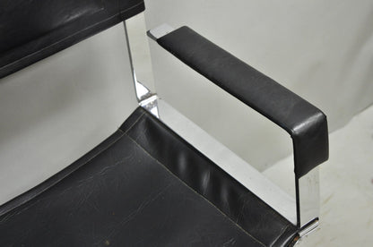Vintage Alessandro Albrizzi Italy Mid Century Modern Chrome Director Chair Pair