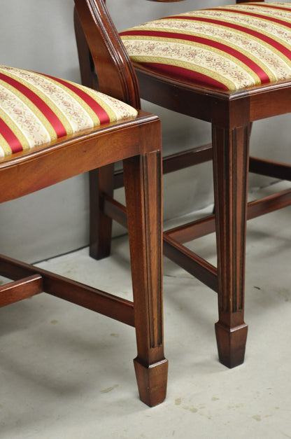 Vintage Sheraton Federal Mahogany Shield Back Dining Room Chairs - Set of 6