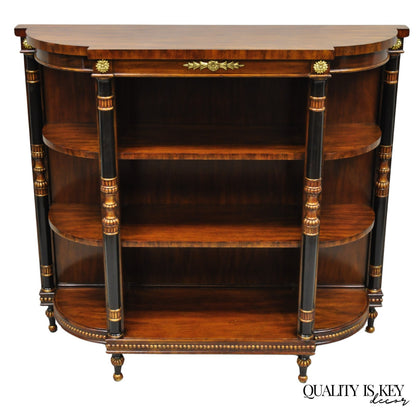 Maitland Smith French Empire Regency Style Mahogany Console Table Bookcase Curio