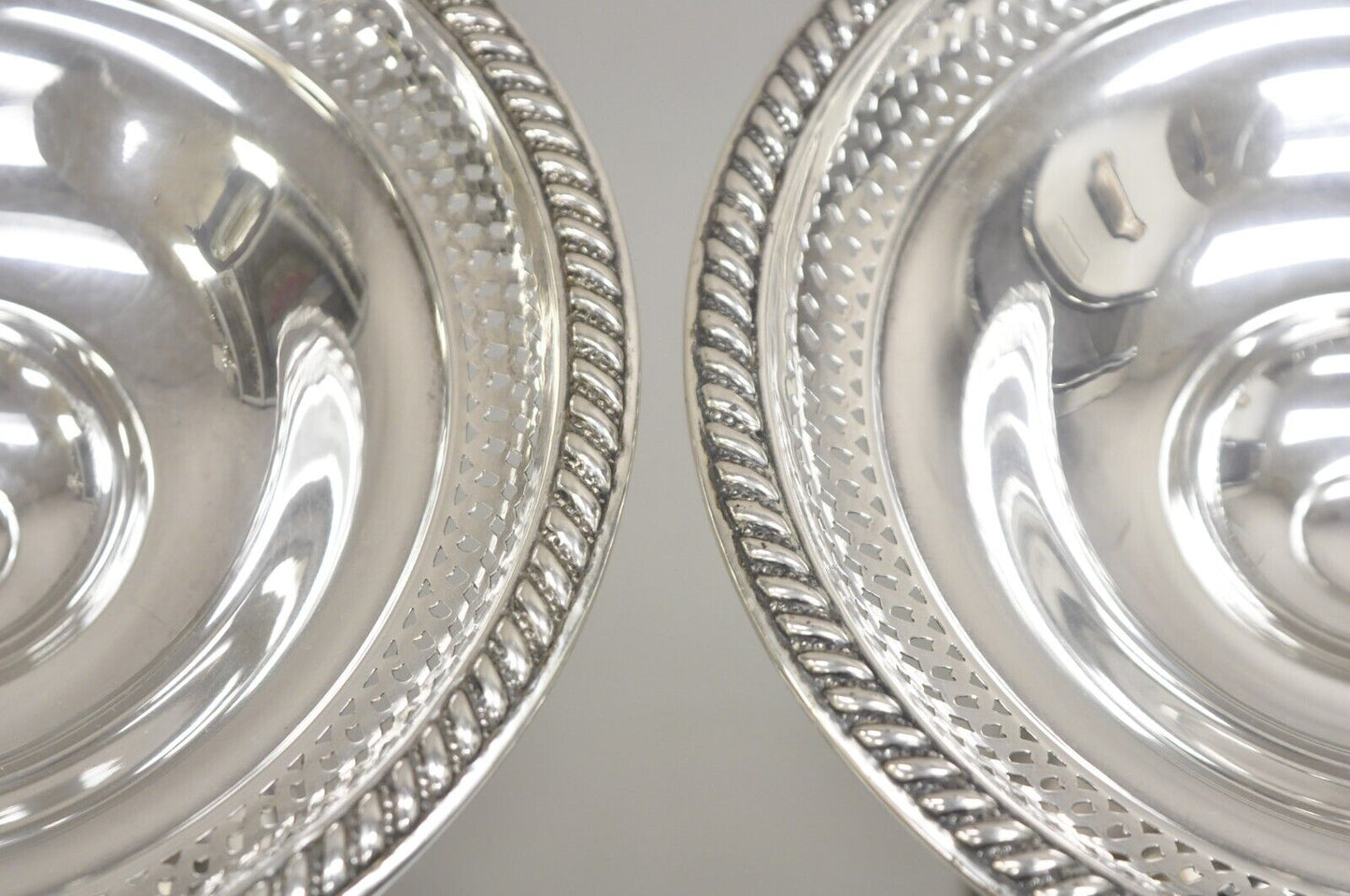 International Sterling Silver 925 Weighted Footed Compote Candy Dish Pair