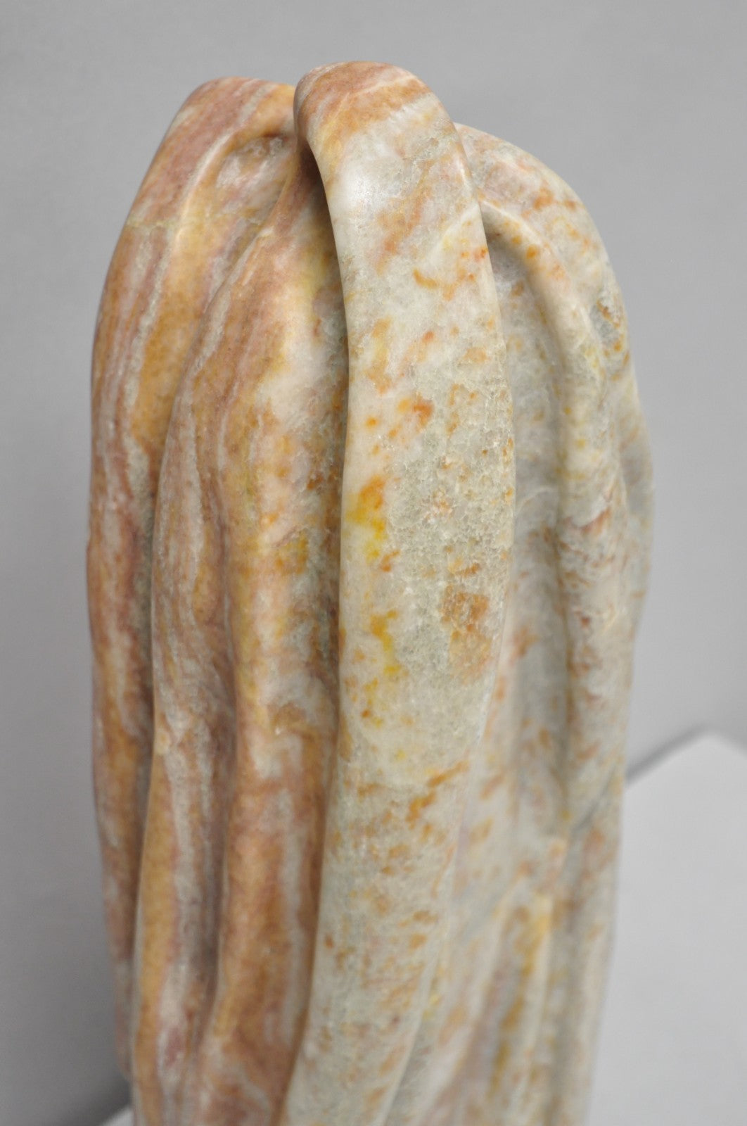 Vintage Seymour Shuren Modern Pink Carved Marble Abstract Nude Figure Sculpture