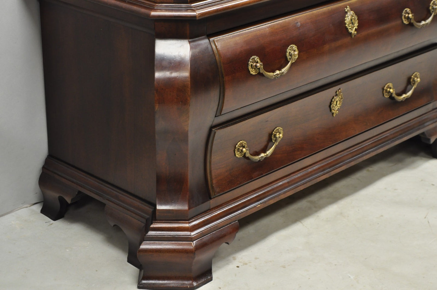 Century Furniture Cardella Cherry Wood Bombe Armoire Wardrobe Dresser TV Cabinet