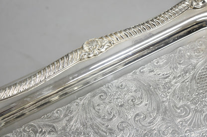Vintage Sheridan Victorian Silver Plated Ornate Bar Serving Platter Tray