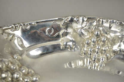Homan Mfg Co. 1685 Silver Plate Repousse Victorian Embossed Grapevine Dish