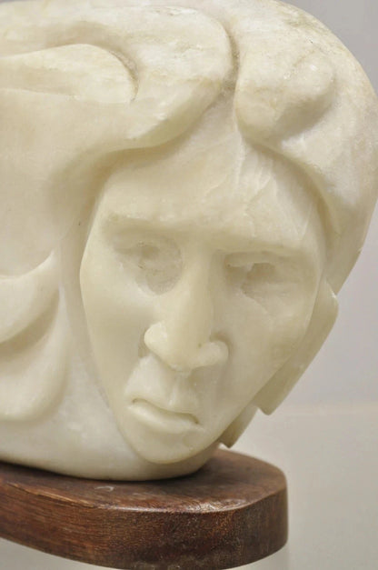 Vintage Bud Miller 1989 Native American Carved Alabaster Double Sided Sculpture