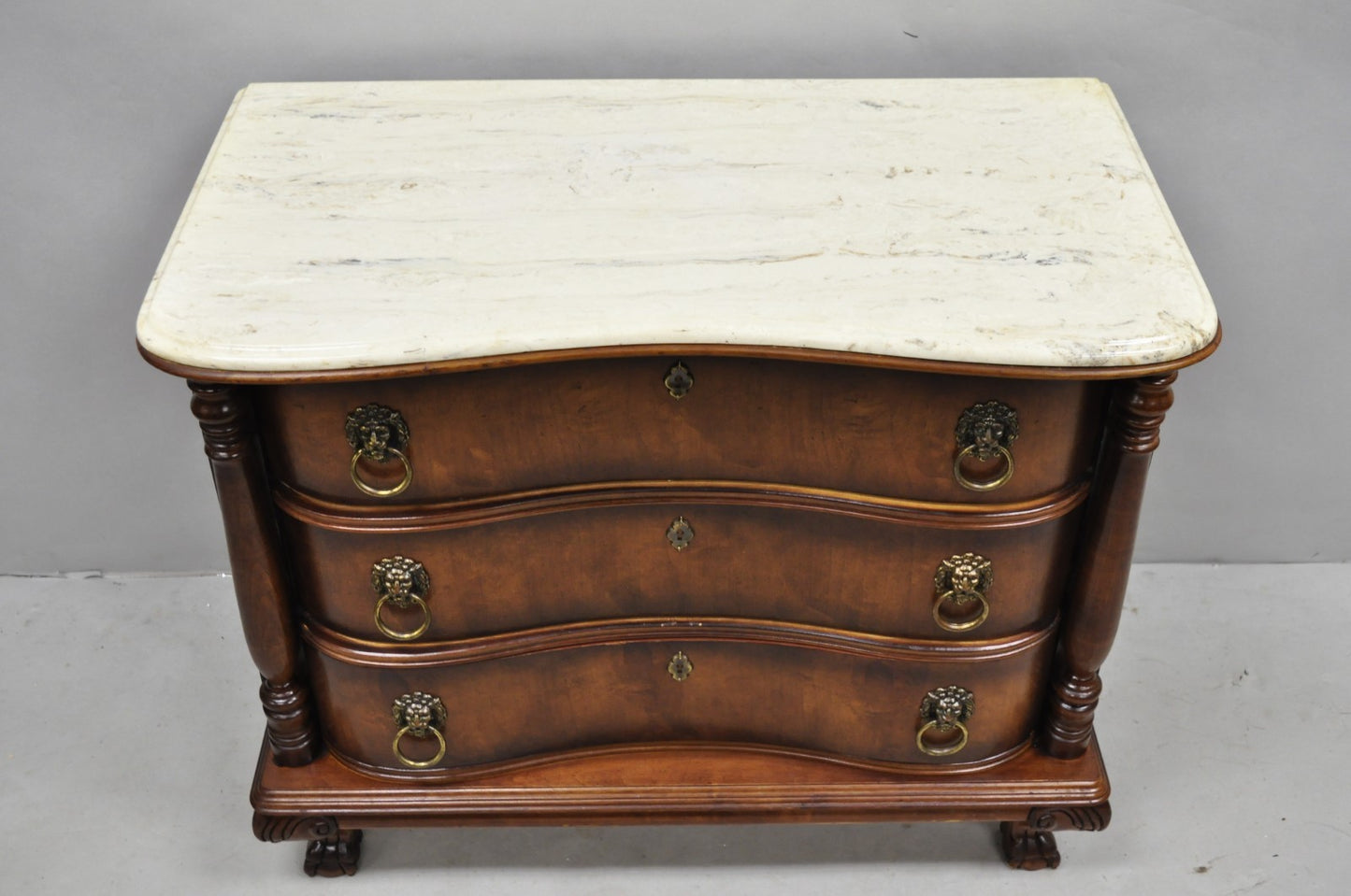 Pulaski Sagamore Hill Victorian Cherry Wood Marble Top Commode Nightstand Chest