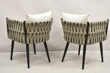 Rove Concepts Pierre Outdoor Dining Chair Aluminum Frame Woven Design - a Pair