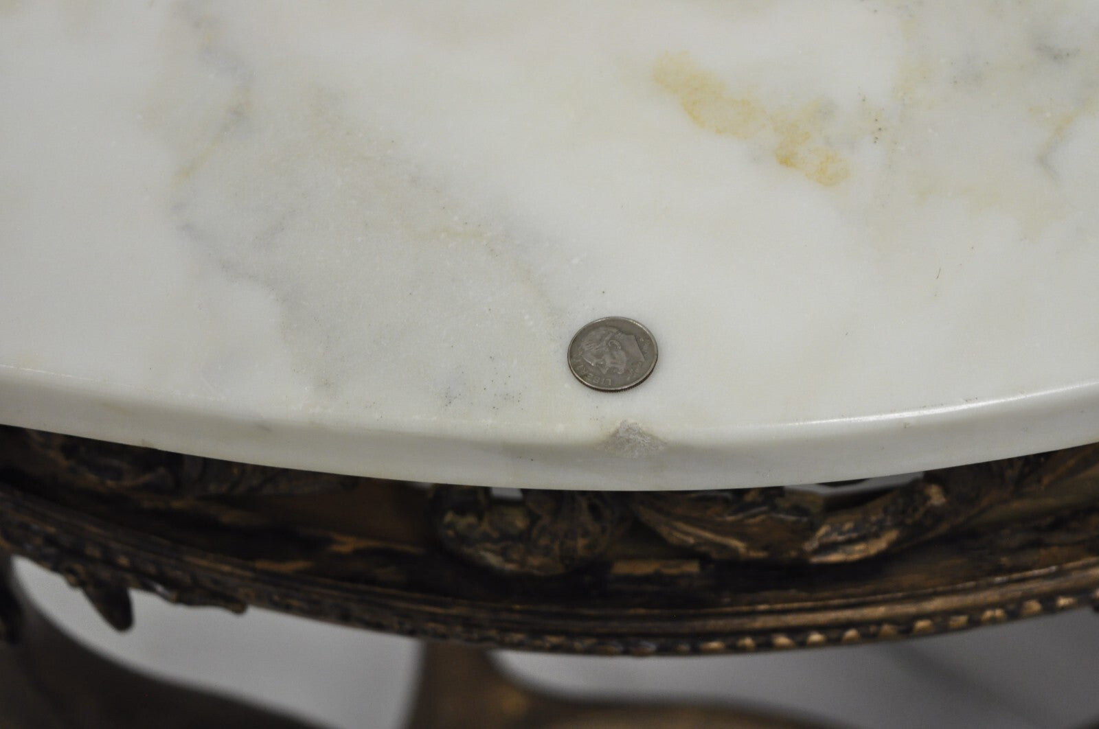 Vintage French Rococo Baroque Gold Gilt Gesso Marble Top Figural Console Table