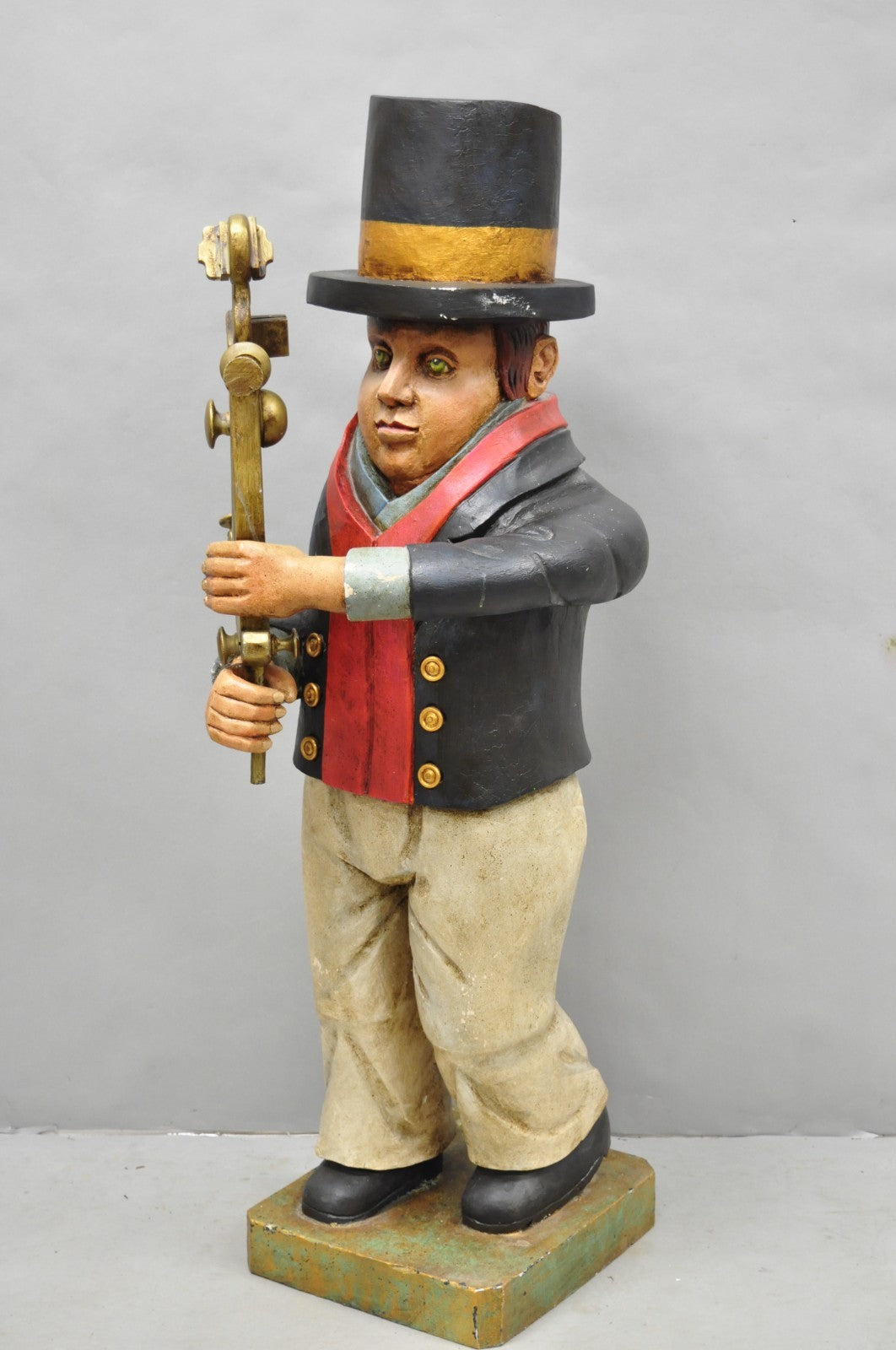 52" Tall Maritime Nautical Folk Art Carved Wood "Little Navigator" Statue Figure