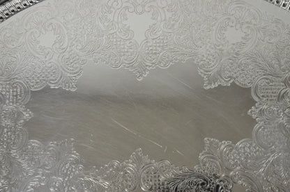 Vintage William Adams WA Italy Silver Plated Oval Raised Gallery Bar Tray