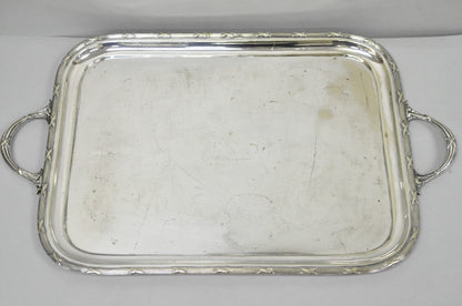 Antique Waring & Gillow English Edwardian Lrg Silver Plated Serving Platter Tray