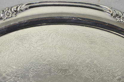 Vintage Reed & Barton 1820 Victorian Silver Plated Oval Serving Platter Bar Tray