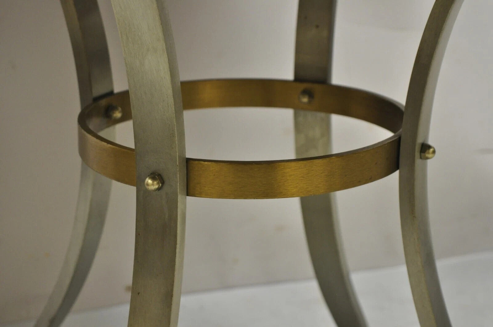 Maison Jansen Style Italian Neoclassical Brass Hoof Foot Marble Top Center Table