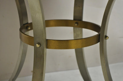 Maison Jansen Style Italian Neoclassical Brass Hoof Foot Marble Top Center Table