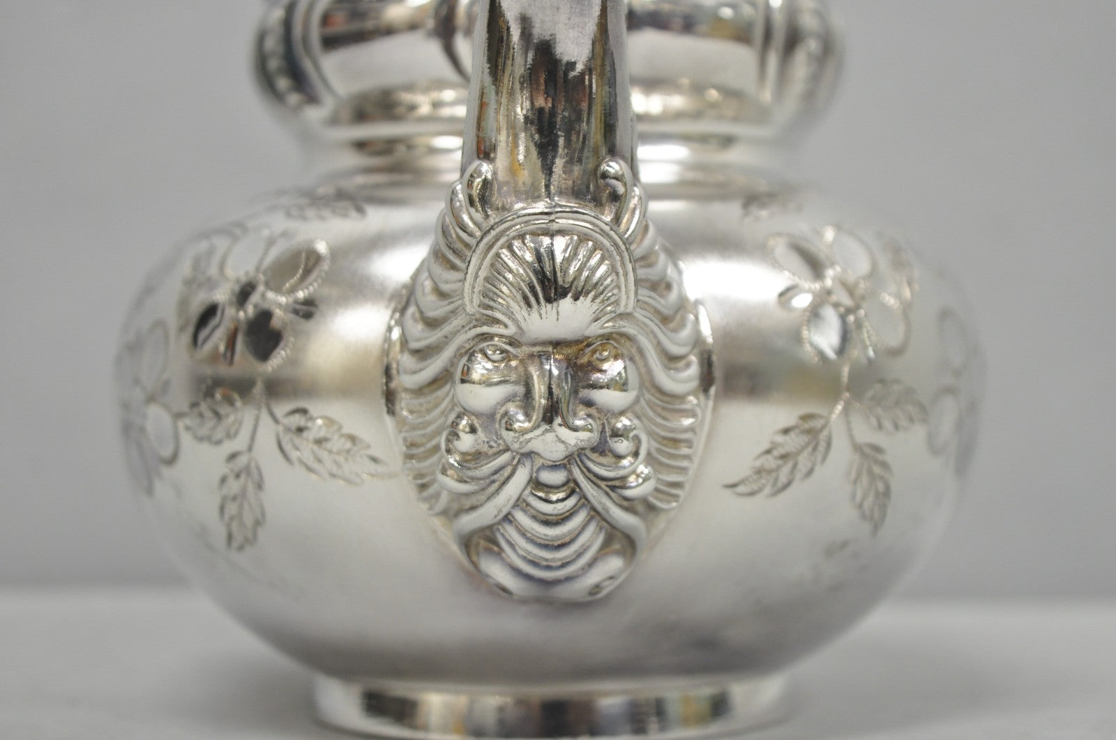 Antique Meriden B Co French Renaissance Silver Plated Figural Tea Set - 7 Pcs
