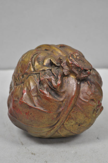 Vintage Dorothy Draper Style Fold Formed Resin Artisan Crafted Cabbage Sculpture