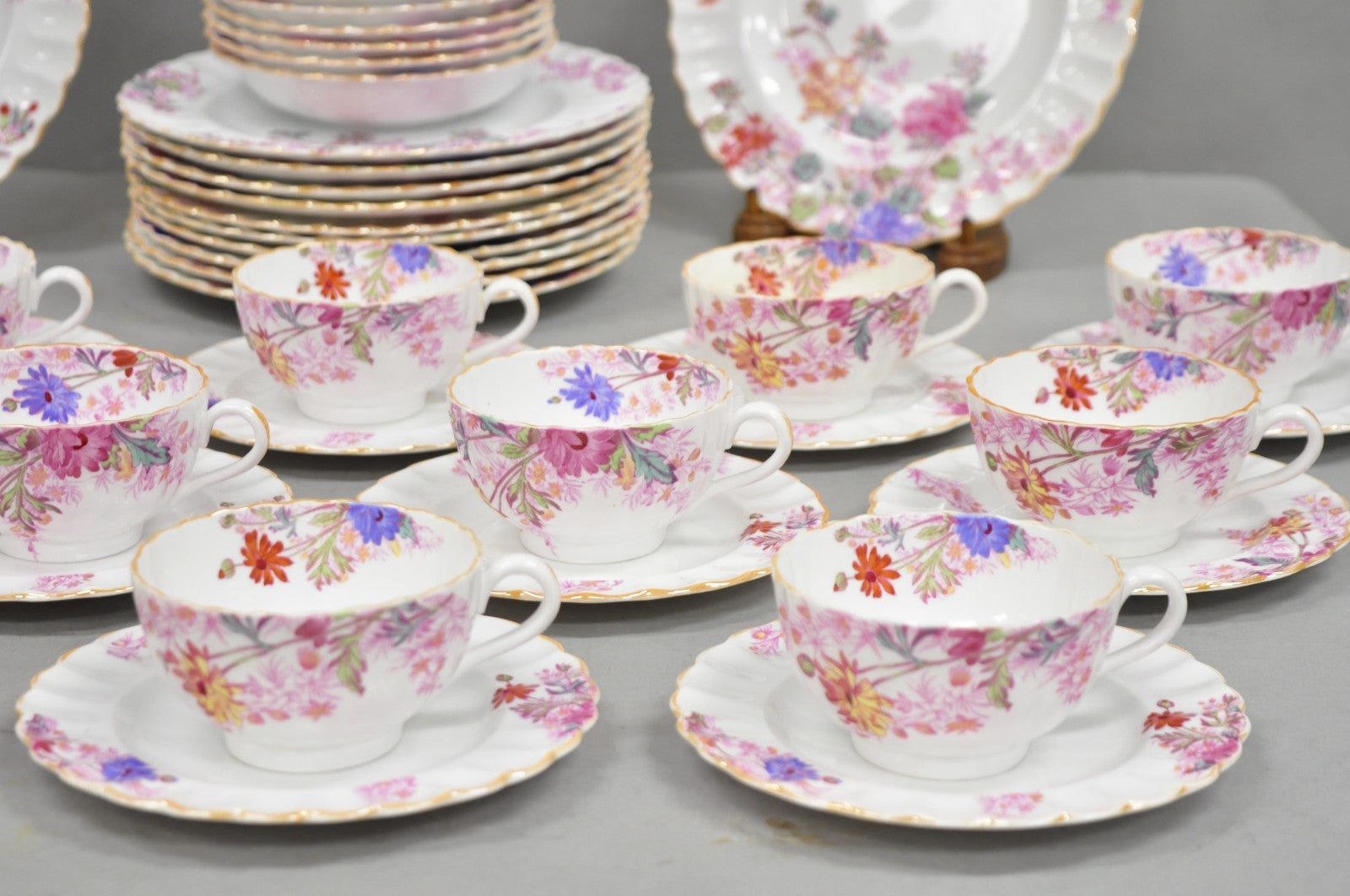 Spode England "Chelsea Garden" Bone China Porcelain Dinner Set 51 Pc Set