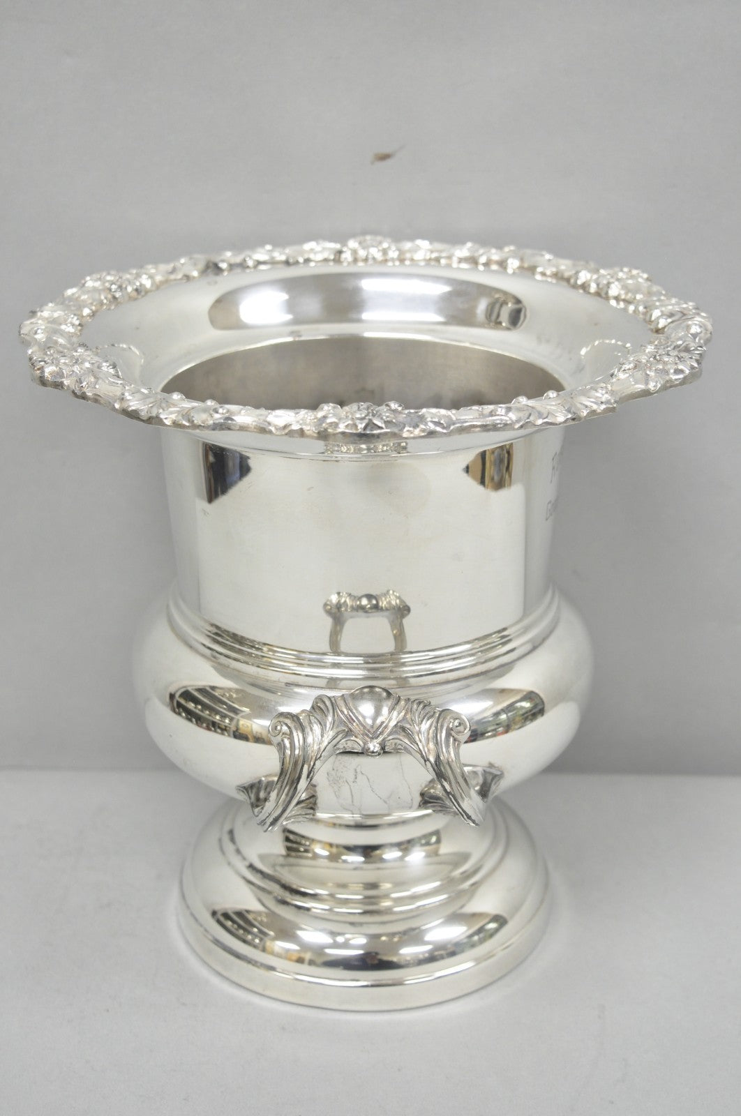 Vintage FB Rogers Silver Plated Trophy Cup Champagne Chiller Ice Bucket Engraved