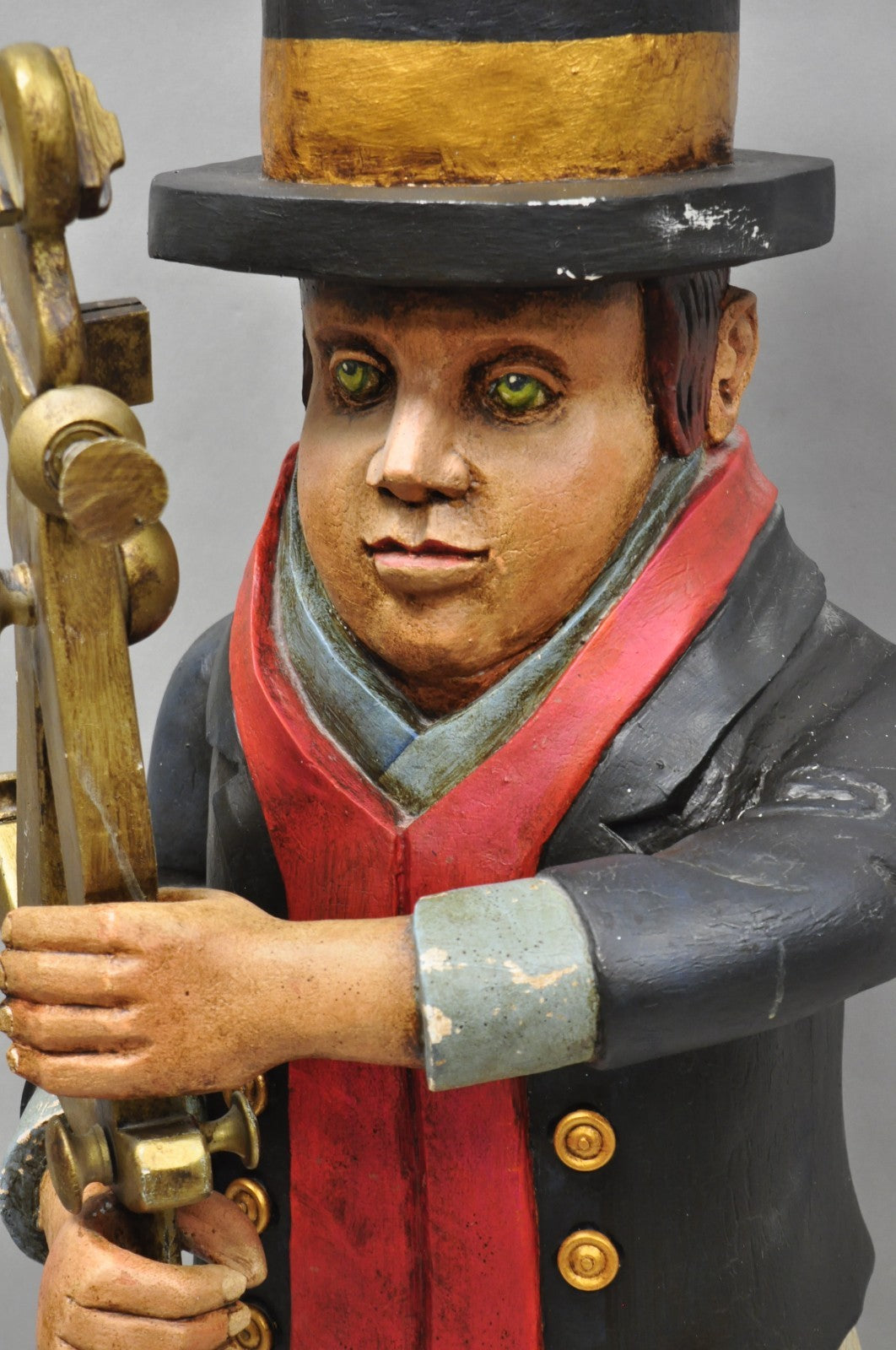 52" Tall Maritime Nautical Folk Art Carved Wood "Little Navigator" Statue Figure