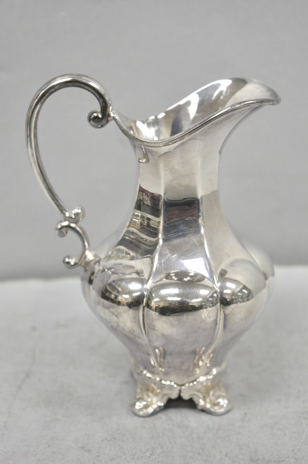 Vintage Victorian Silver Plated Bulbous Footed Tea Coffee Creamer Pot