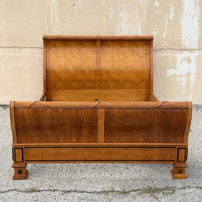 Thomasville Grand Classics Neoclassical Empire Queen Size Maple Wood Sleigh Bed