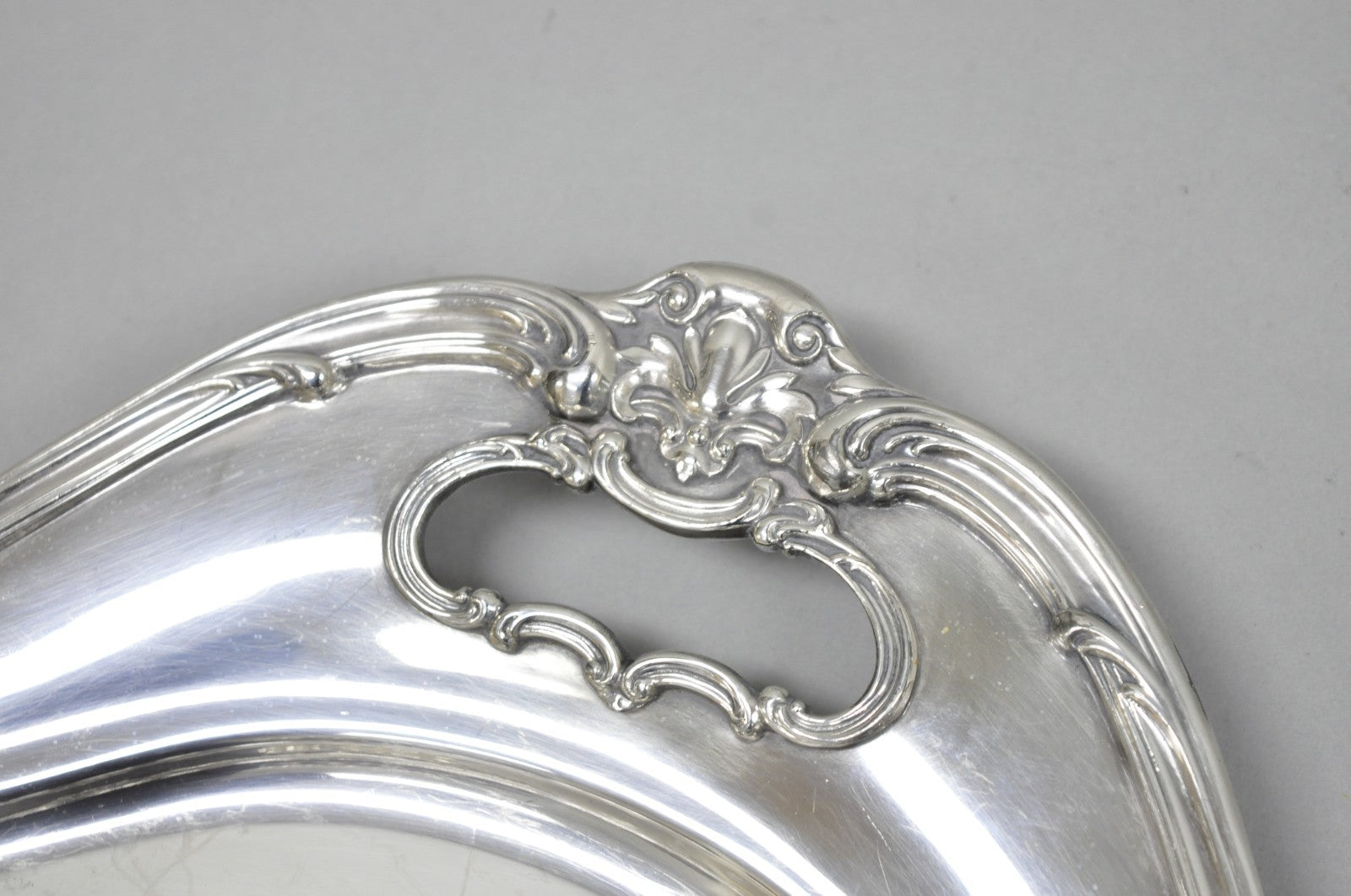 Antique Gorham Silver Plated Victorian Oval Butlers Serving Platter Bar Tray