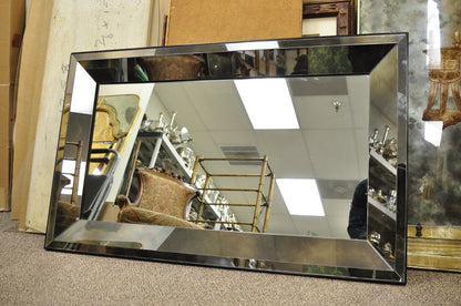 Hollywood Regency James Mont Style Verre Eglomise Smoked Glass Wall Mirror