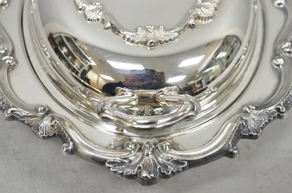 Vintage Victorian Silver Plated Covered Vegetable Serving Dish with Glass Liner