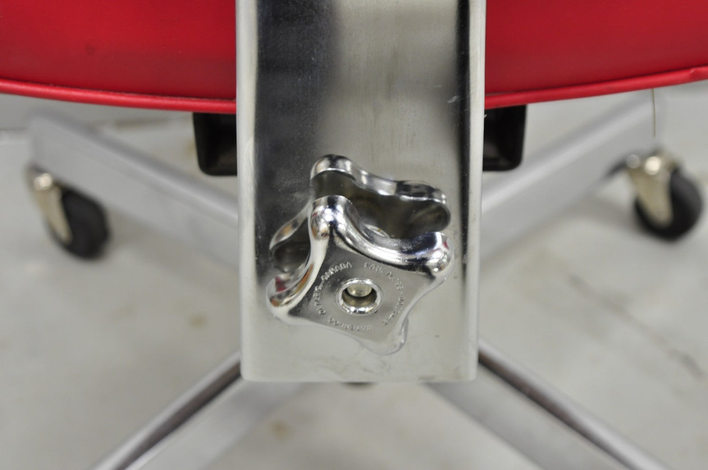Vintage Mid Century Modern Red Adjustable Chrome Office Desk Chair by HON
